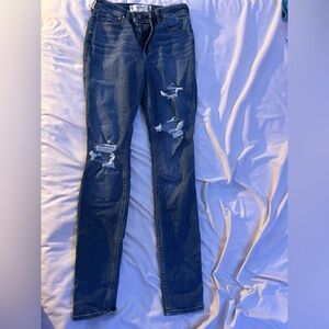 Hollister Blue Skinny Distressed Jeans